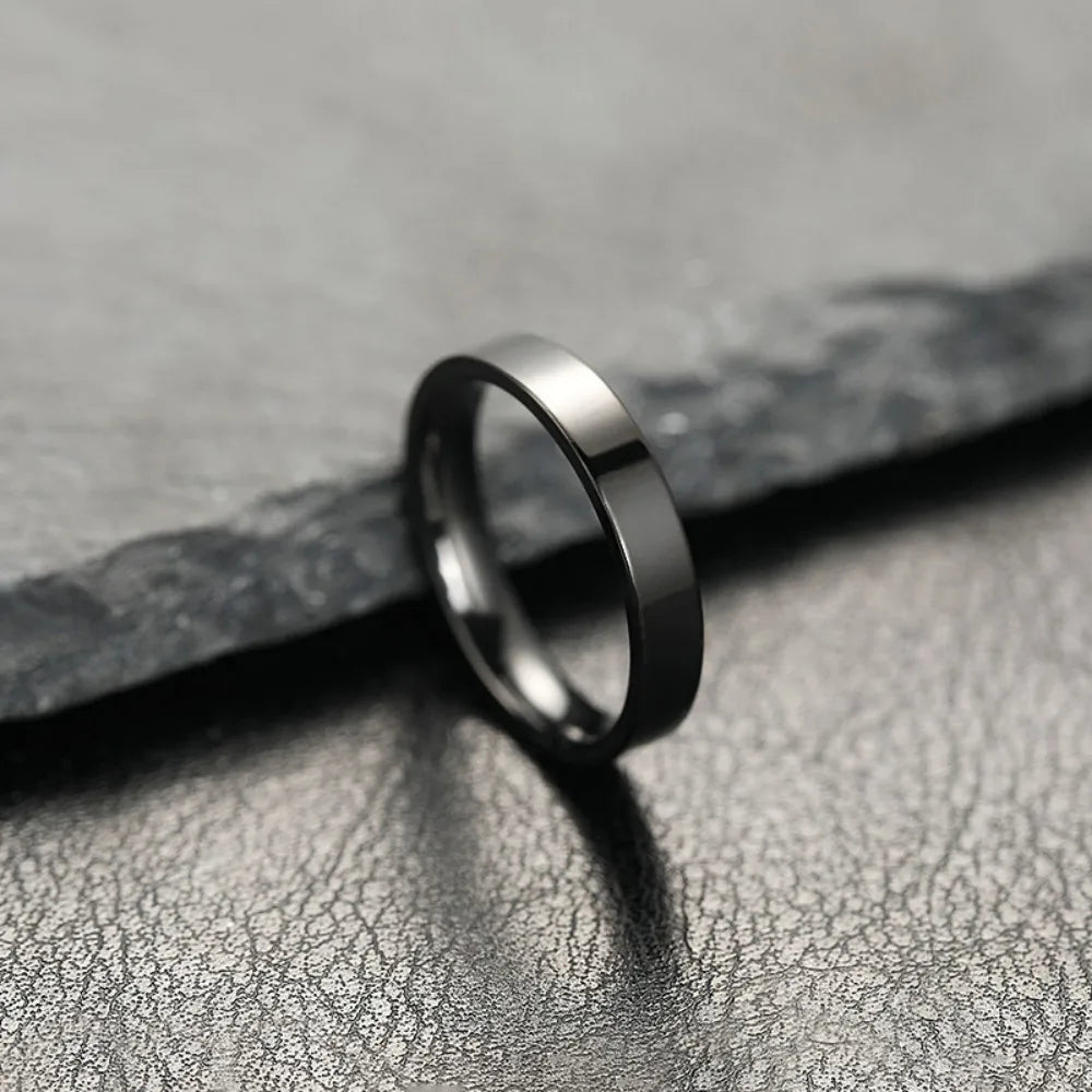 Stainless Steel Black Matte Ring for Men and Women