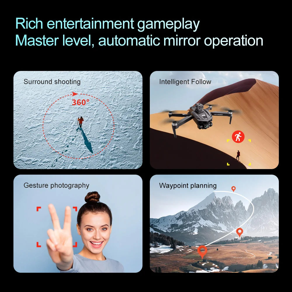 Dronă GPS 5G WiFi FPV cu ecran LCD HD, două camere, evitare obstacole, fără perii, pliabilă