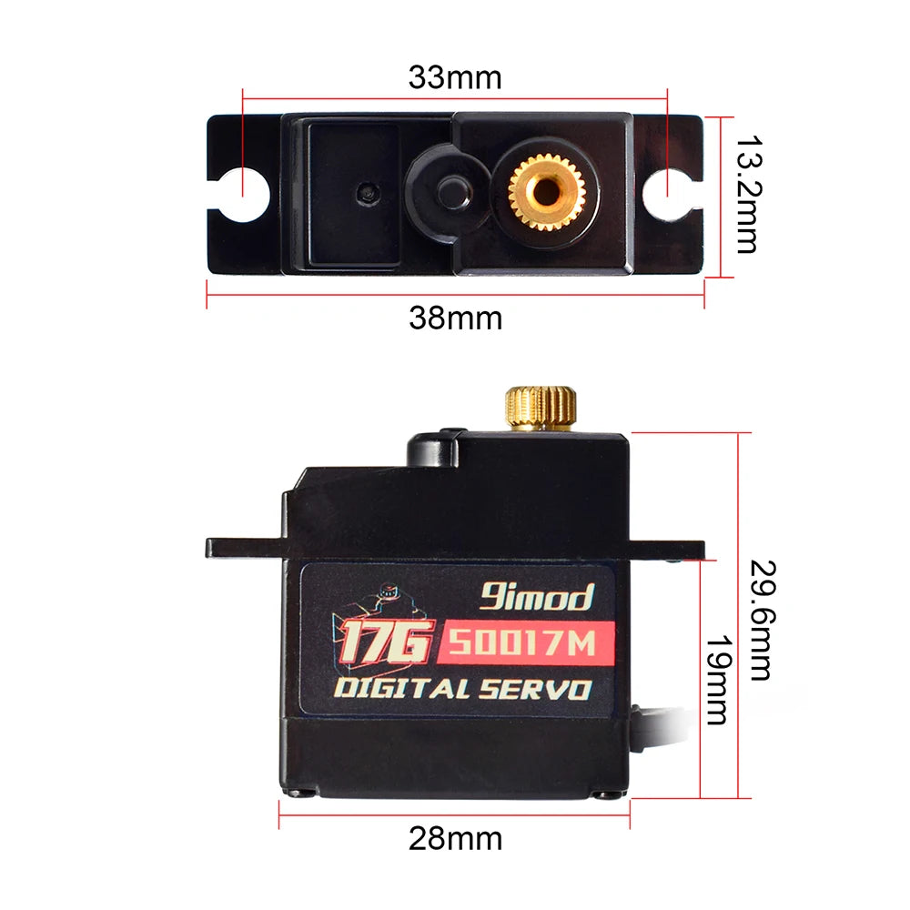 9imod Servo 9g 17g Digital Servo Motor High Speed Steering RC Servo Metal Gear Servo for 1/16 1/18 1/24 RC Car Boat Helicopter