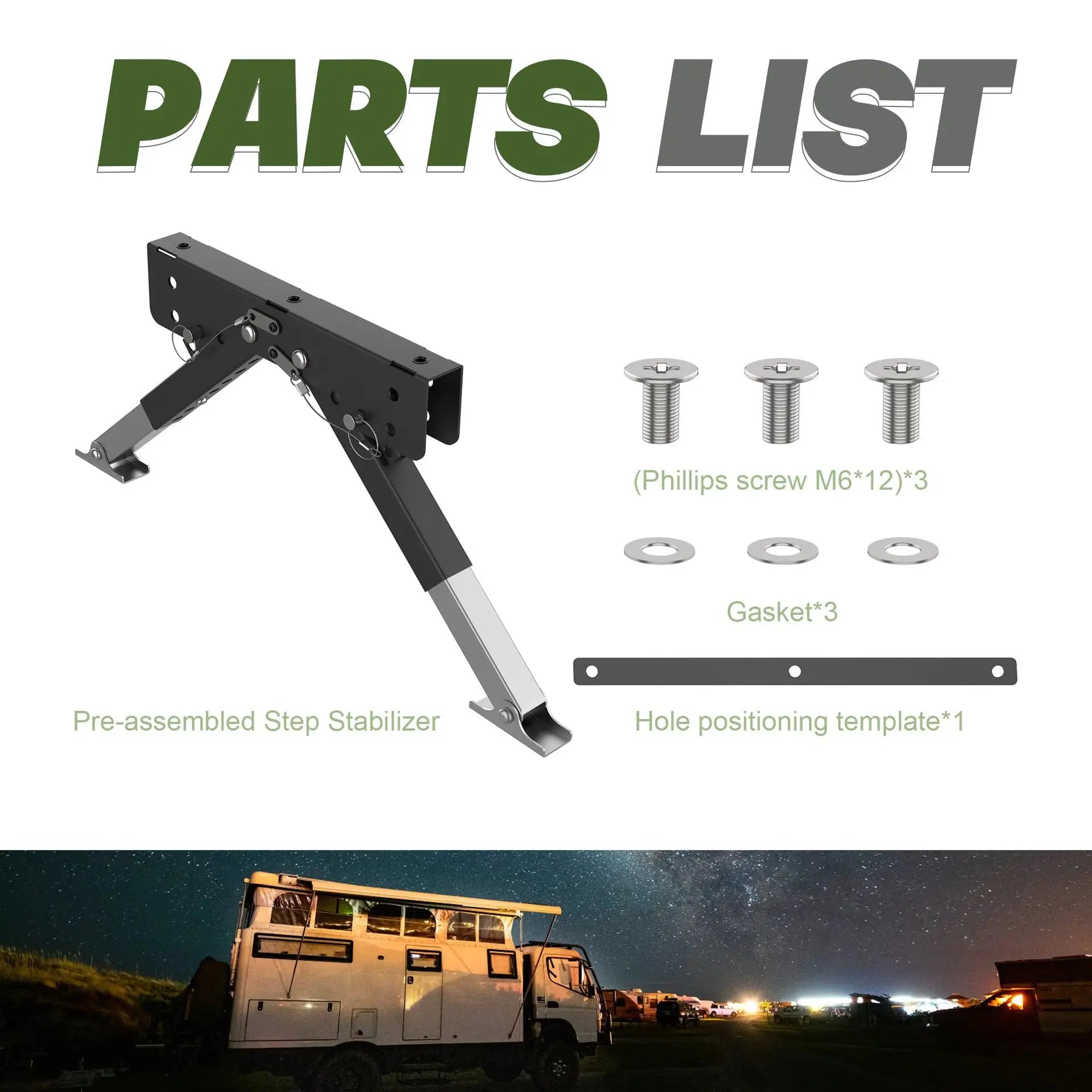 Heavy Duty RV Entry Step Stabilizer Foldable Ground Support Jacks Easy To Install Campers Step Jack Camping Car Accessory