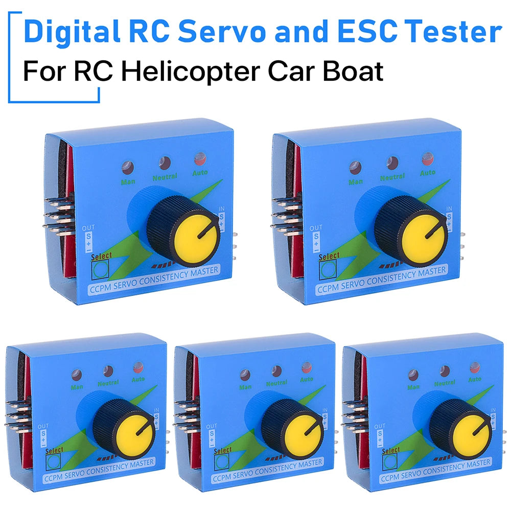 3-kanals RC-servosjekker og ESC-tester