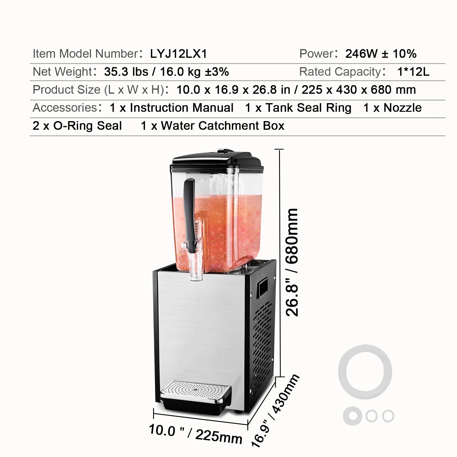 Commercial Beverage Dispenser 10L–18L Stainless Steel Cooling Machine