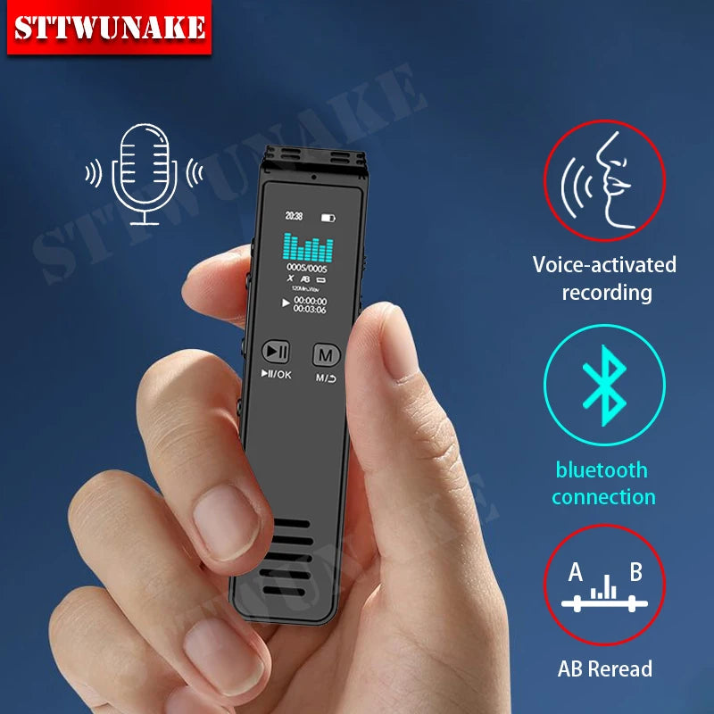Voice Activated Recorder Bluetooth Digital Professional Sound Recording Device Audio Listening Dictaphone STTWUNAKE