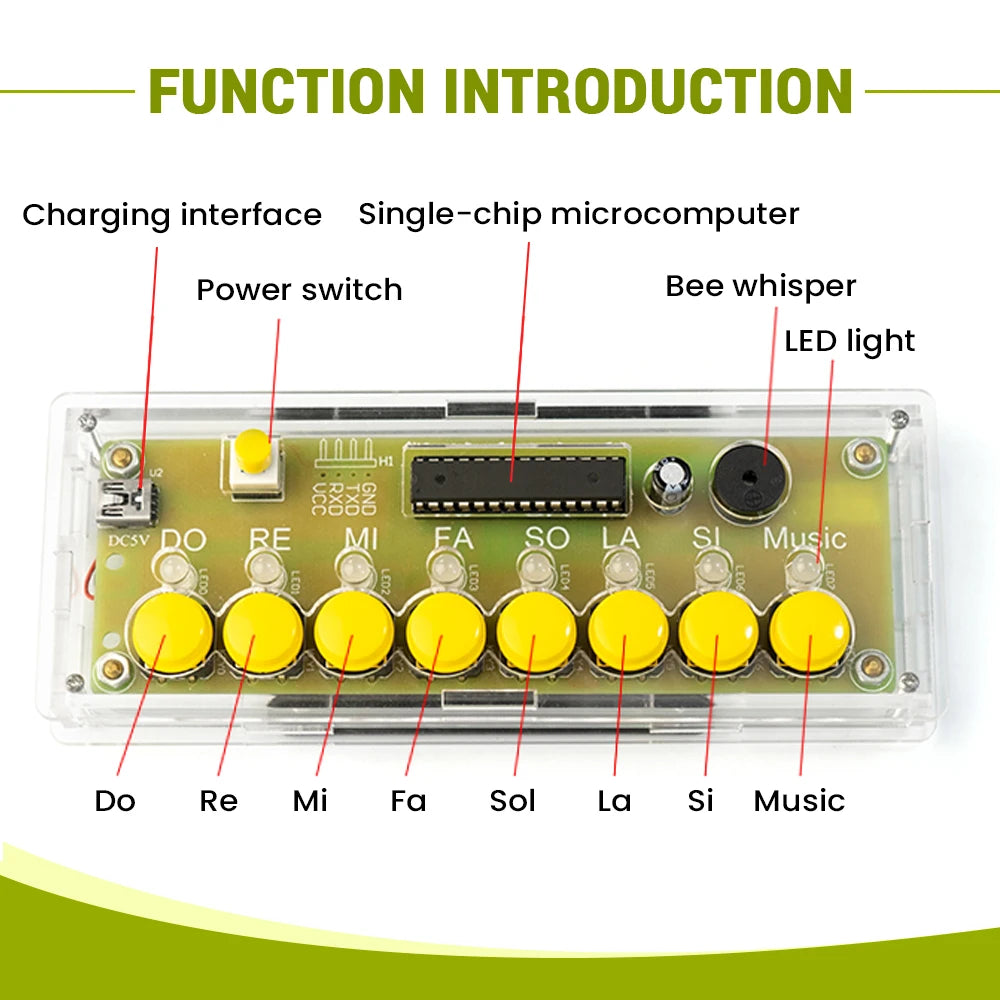 DIY Eight-Key Electronic Piano Soldering Kit