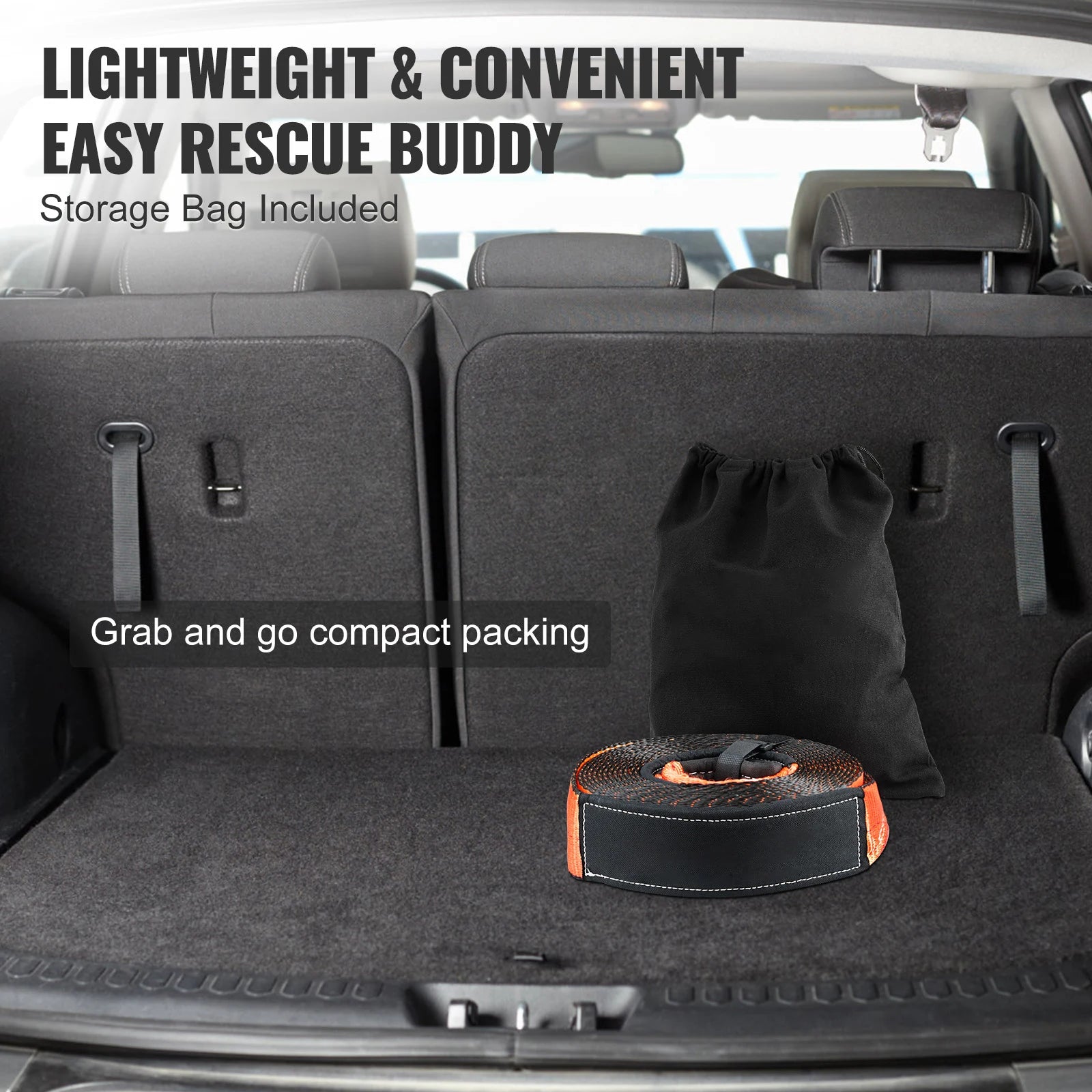 SucceBuy Off-Road Winch Recovery Kit with 3" x 30' Tow Strap & 2 D-Ring Shackles for ATVs Jeeps Off-Road Vehicles Trucks