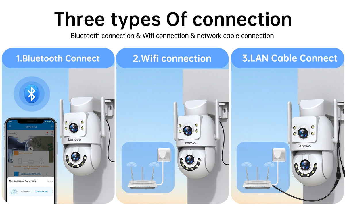 6MP HD Outdoor Security Camera with Dual Lens, AI Tracking, PTZ, Color Night Vision
