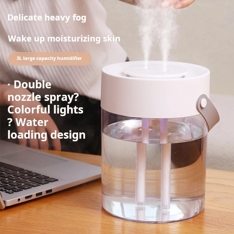 3 L USB Ultrasonic Humidifier with Dual Mist Outlets