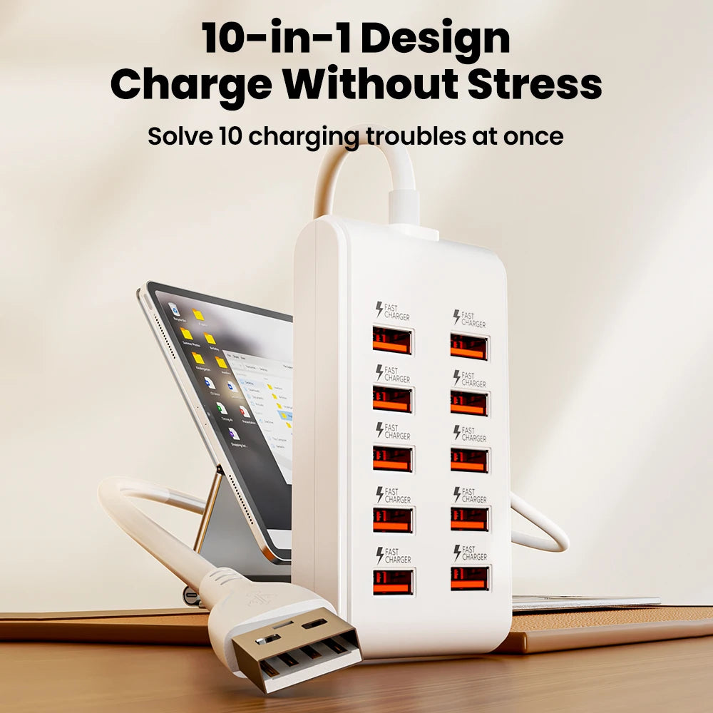 Ten-Port USB 2.0 Hub with One-Metre Cable