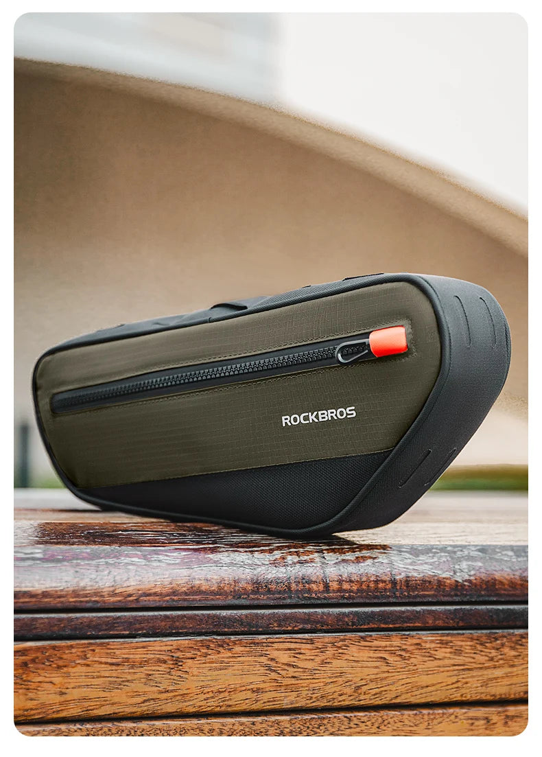 Bike Frame Tube Bag 1.7L with Reflective Design and Easy Mount