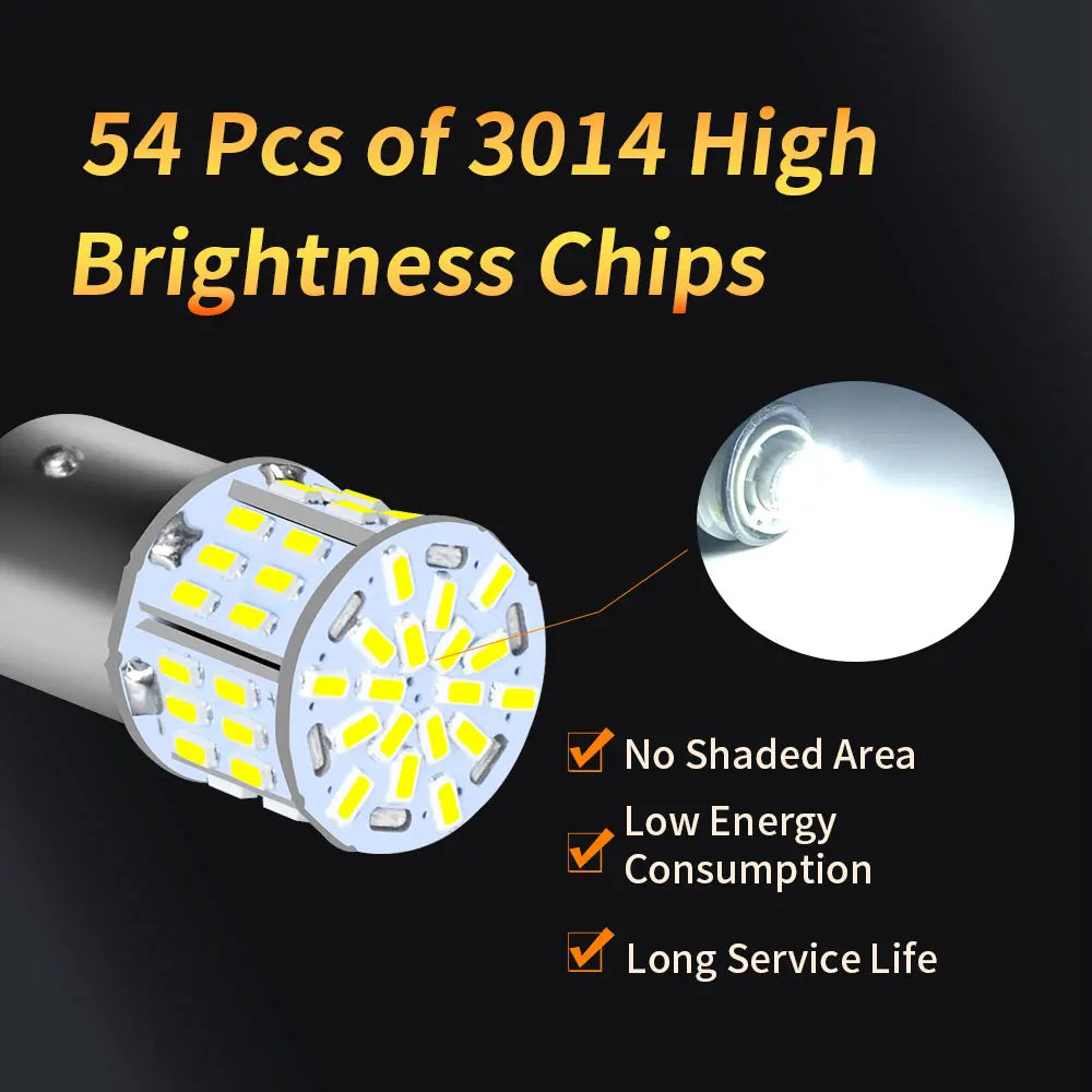 2/4/6/10PCS Ultra Bright P2MAX LED Bulbs 1156 BA15S S25 G18 P21W 1157 BAY15d P21/5W 12V White Car Brake Reverse Fog Drive Lights