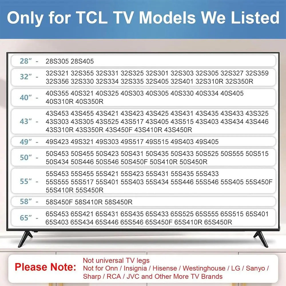 أرجل بديلة لحامل تلفزيون TCL فوق الطاولة