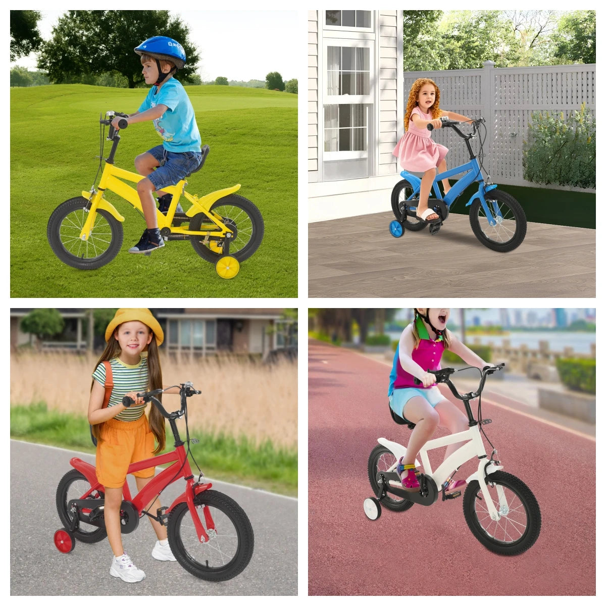 14'' Children's Learning Bicycle Kids Bike Adjustable Seat Dual Brakes for Children's Riding, Lessons, Recreation, or Exercise