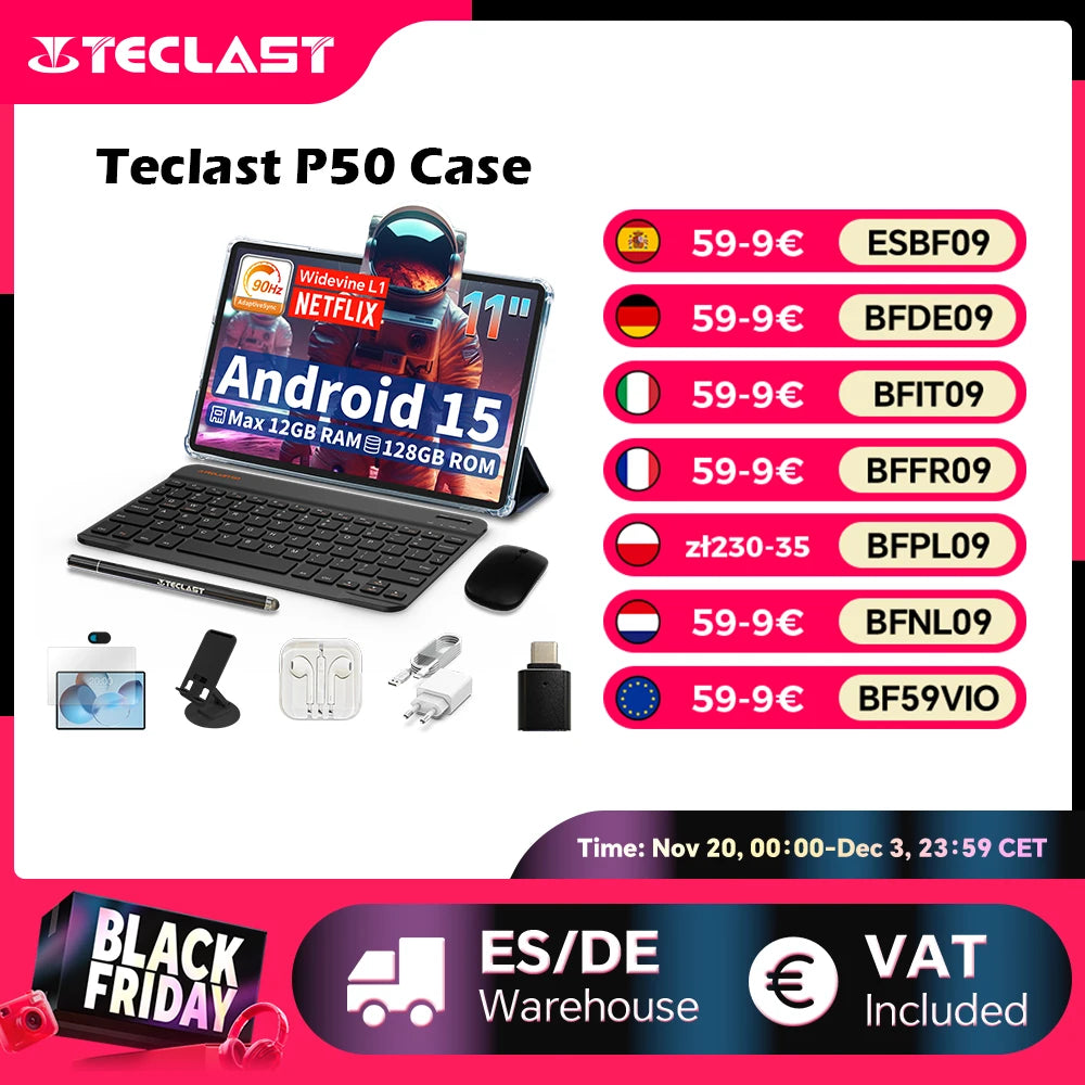 Teclast P50 Custodia Android 15 Tablet
