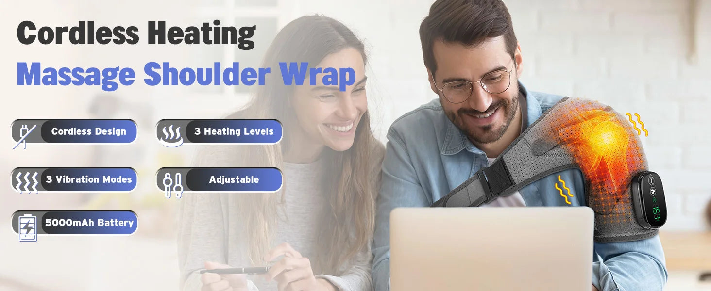Coussin de massage pour épaule 3 en 1 avec vibration et chauffage