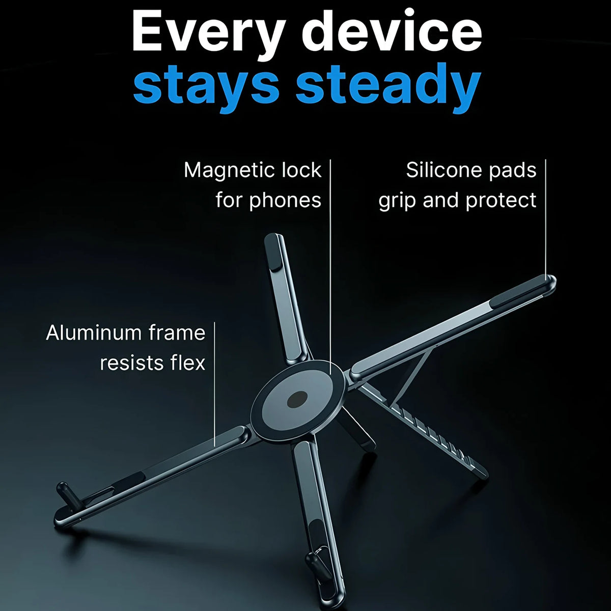 Foldable Magnetic Phone Holder and Tripod