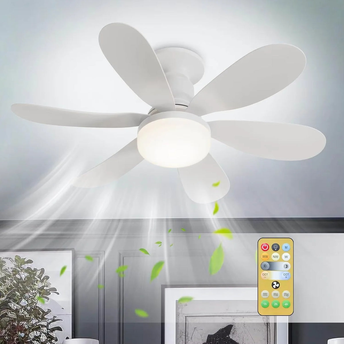 E27 LED Fan Light with Dimming Remote