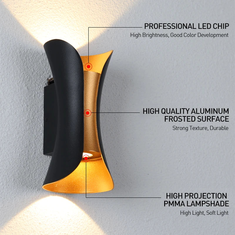 Warm-White LED Wall Light, 15cm/20cm Options