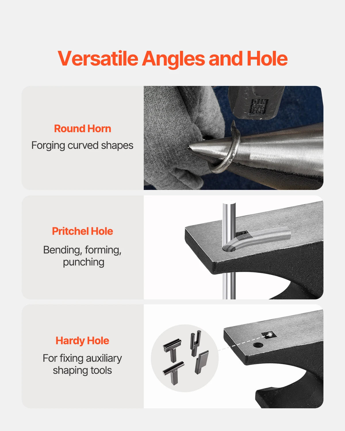 Cast Steel Single Horn Anvil for Blacksmithing and Metalwork