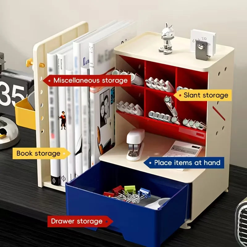 Desktop Organiser with Adjustable Bookend and Pen Holder