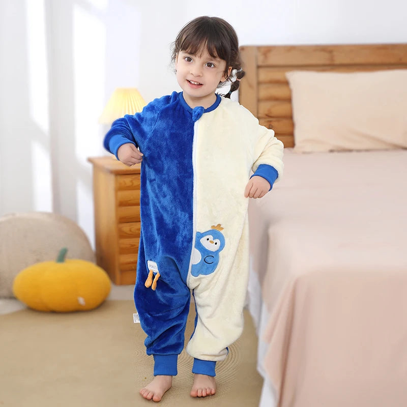 Cartoon Flannel Sleepsack Pajamas for Kids