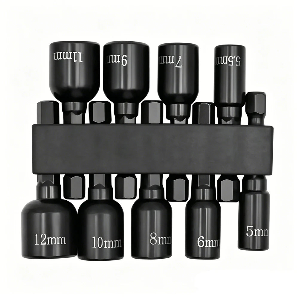 9pcs Metric Hex Nut Driver Set Power Nut Driver Bit Set 1/4 Inch Hex Shank Socket Adapter Drill Bits For Electric Screwdriver