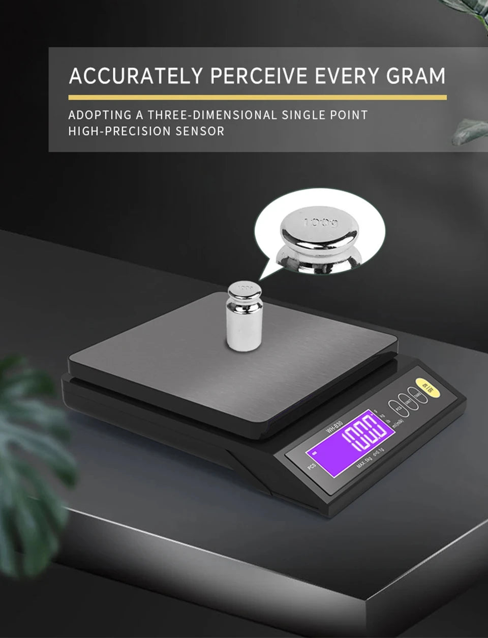 USB-Rechargeable Digital Kitchen Scale - Capacity Options