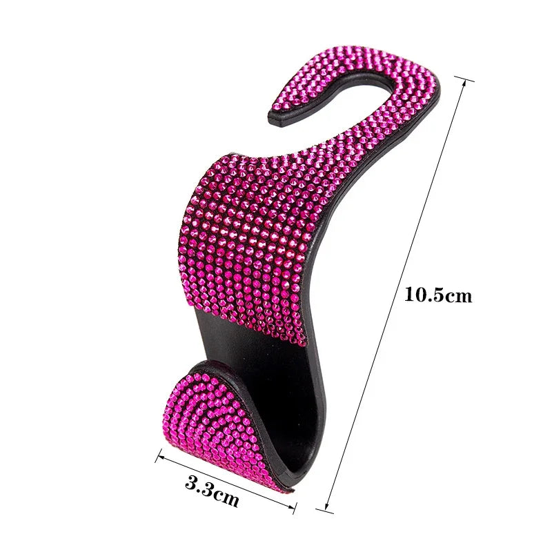Rhinestone Car Seat Back Hook Hanger for Daily Vehicle Storage