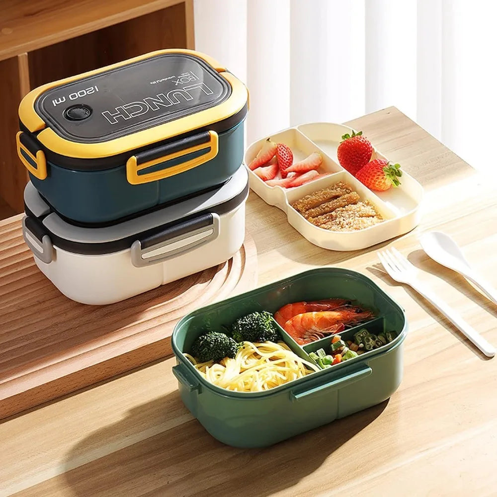 Blue Bento Lunch Container, Pictured Design