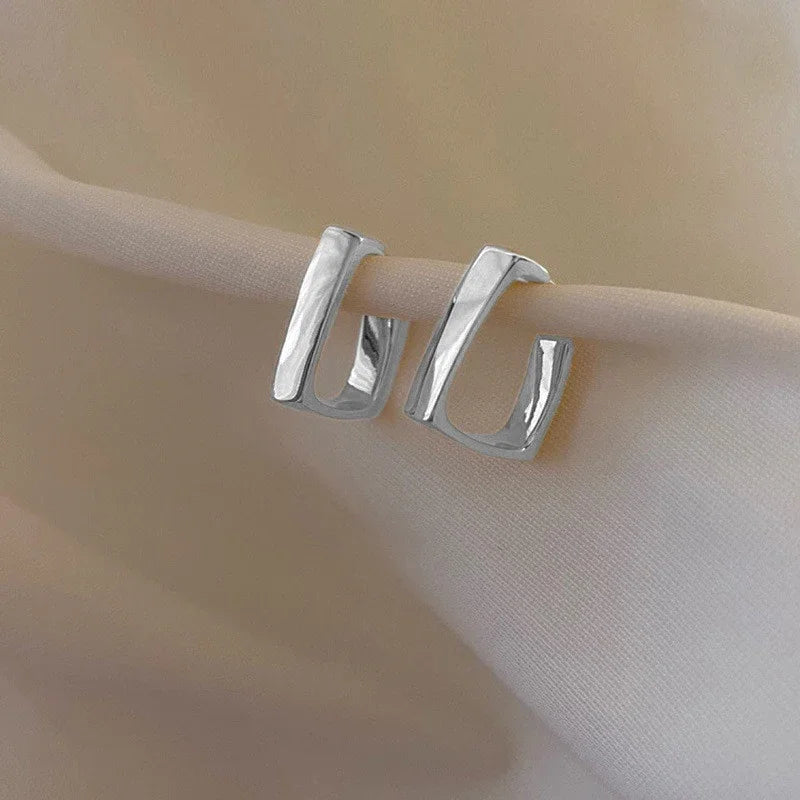 Retro Geometric Hoop Earrings for Women