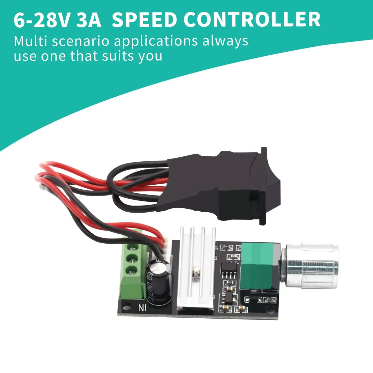 2 Pack 6V 12V 24V 28V 3A 80W 1203BB DC Motor Speed Controller PWM Speed Adjustable Reversible Motor Driver Switch Reversing