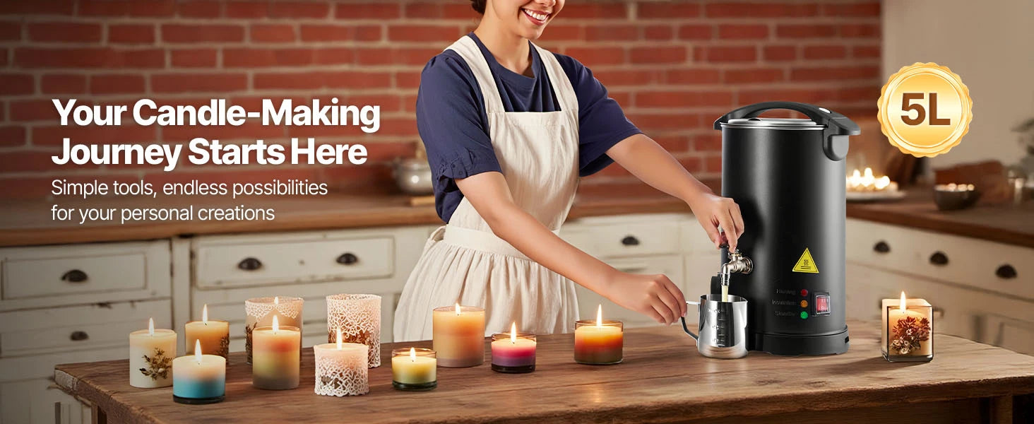 Wax Melter for Candle Making with Fast Heating & Easy Pour Spout