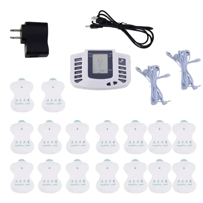 Dubbelkanalig TENS-pulsmassageapparat för kroppen med EMS-muskelstimulering