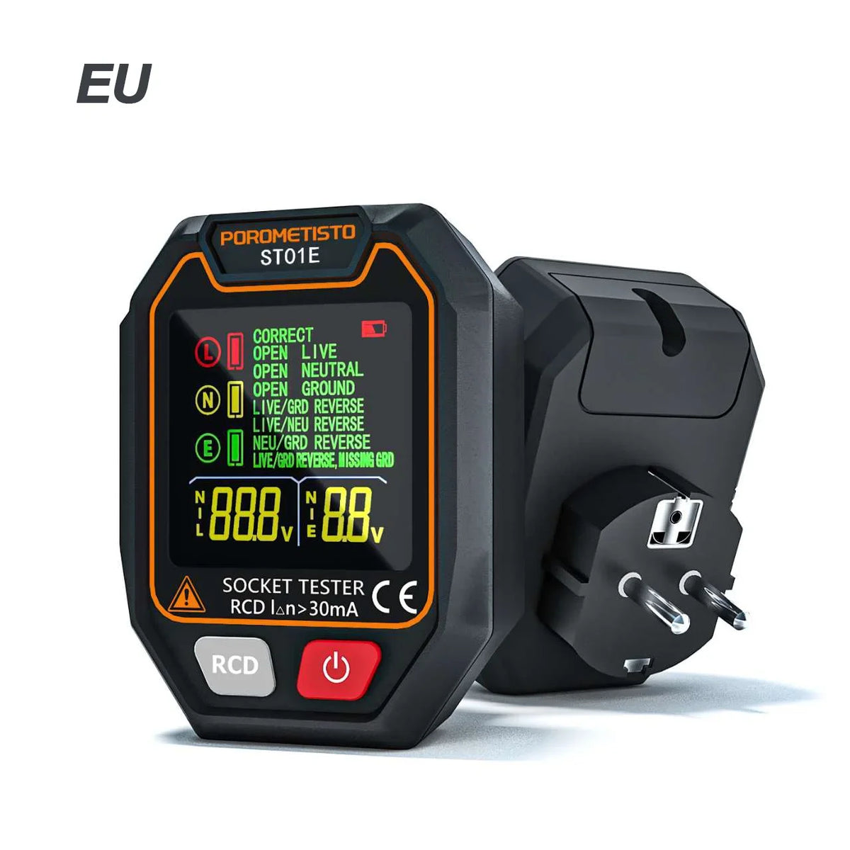 ST01 Digital Socket Tester with RCD/GFCI Test