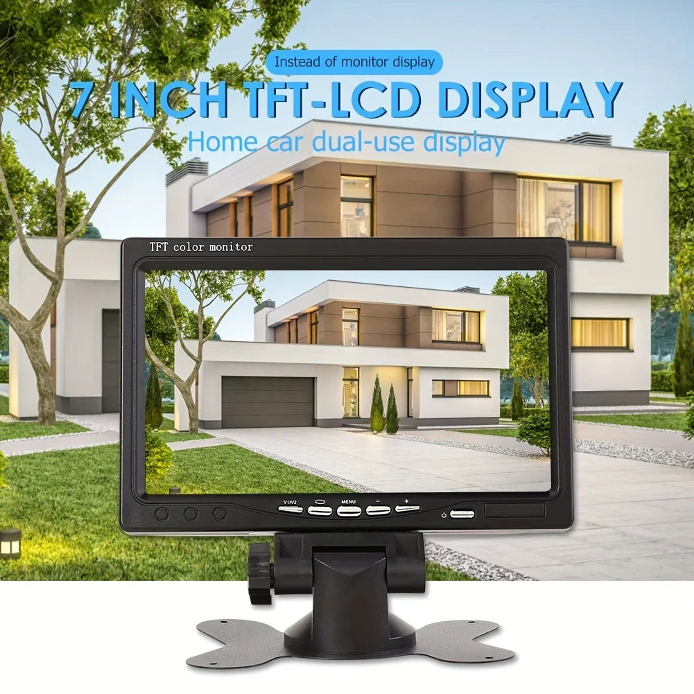 7 Inch TFT LCD Backup Parking Monitor with Night Vision Rear View Camera System