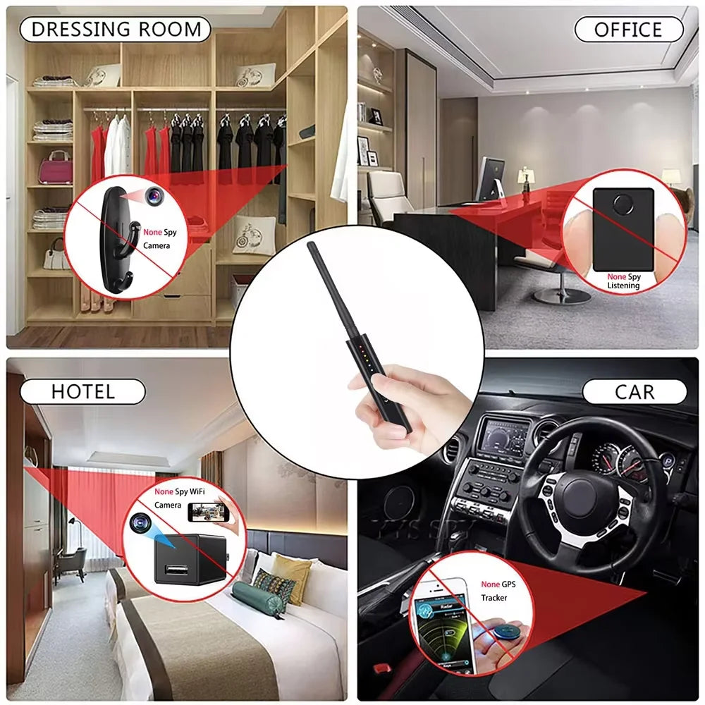 Portable Professional Anti-Spy RF Detector, Wireless Signals Scanner, GPS Tracker, Bug Finder, Hidden Camera, GSM Audio Devices