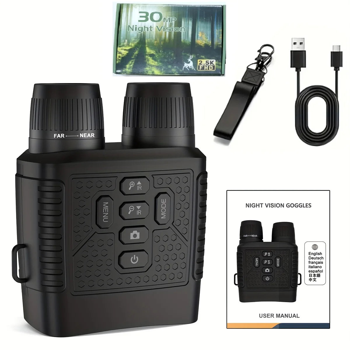 Digital Night-Vision Binoculars with Infrared Light