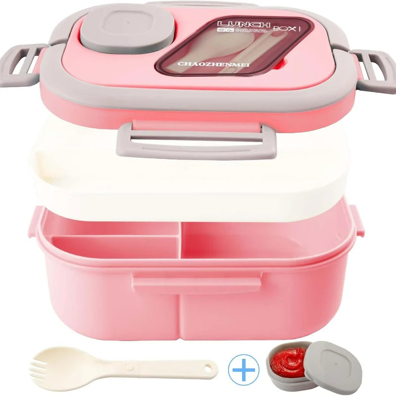 1200ml Four-Section Lunch Box with Cutlery