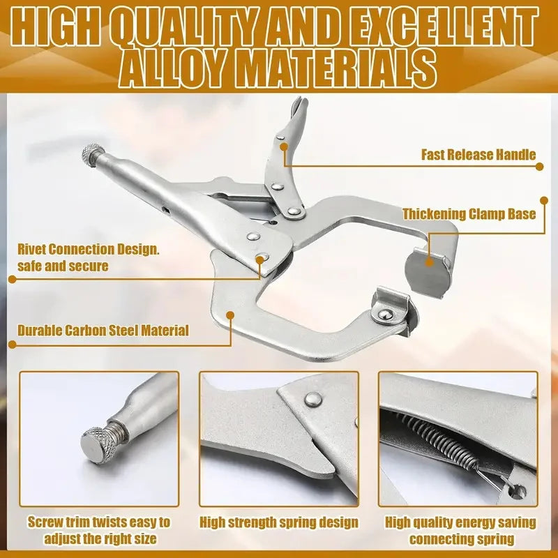 Adjustable Locking C-Clamp Pliers - Pack Options