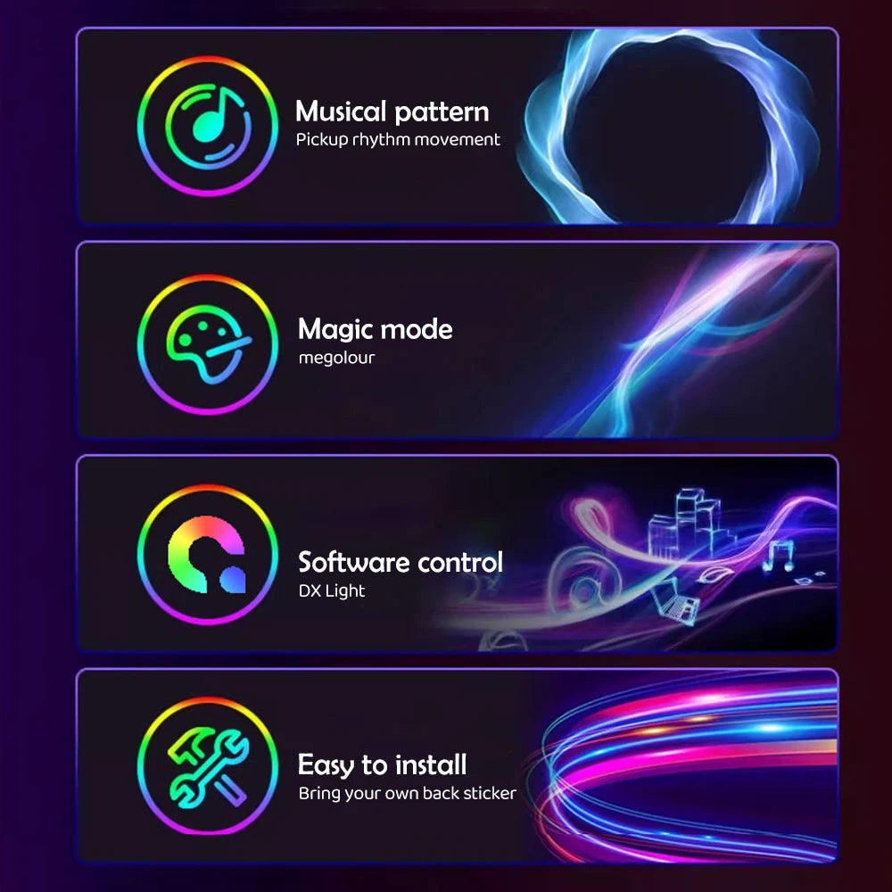 RGB Gaming Lights Strip Monitor Backlight LED Display Sync PC Atmosphere Screen APP Music Synchronization Decor Game Room Party