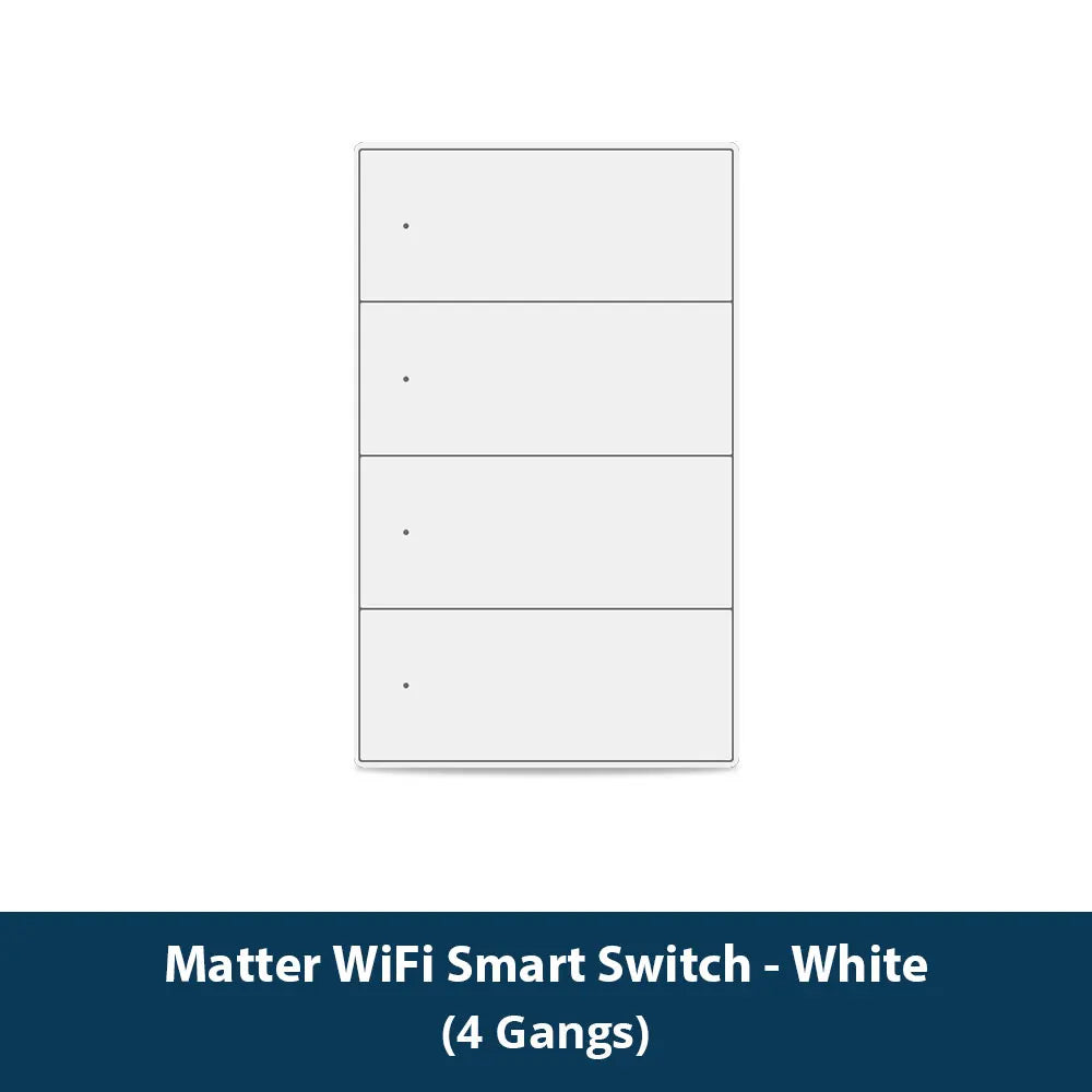 Matter Wi-Fi Wall Switch - Gang and Colour Options