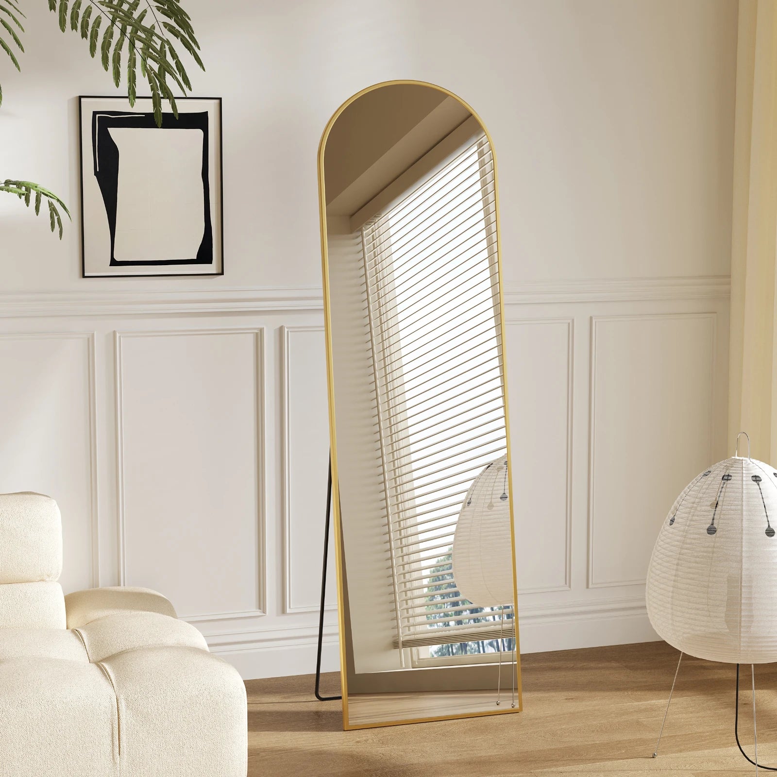 56x15 Full Length Mirror with Stand & Aluminum Frame