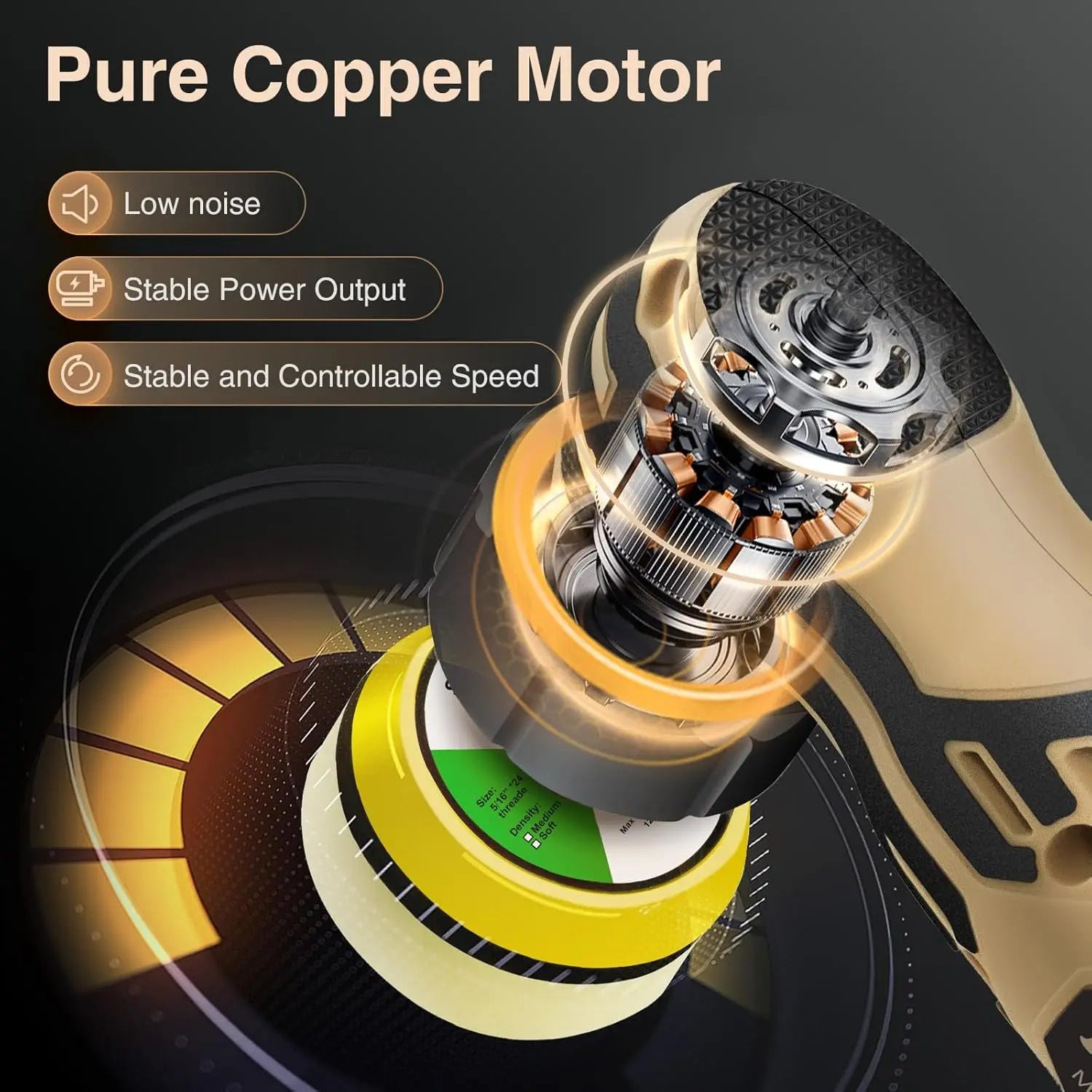 Cordless Mini Polisher with 11 Speeds and 2 Batteries