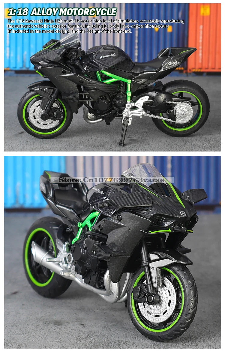 MSZ 1:18 Kawasaki Ninja H2R Suzuki YAMAHA modèle de moto en alliage moulé sous pression, cadeau jouet, modèle de moto statique moulé sous pression