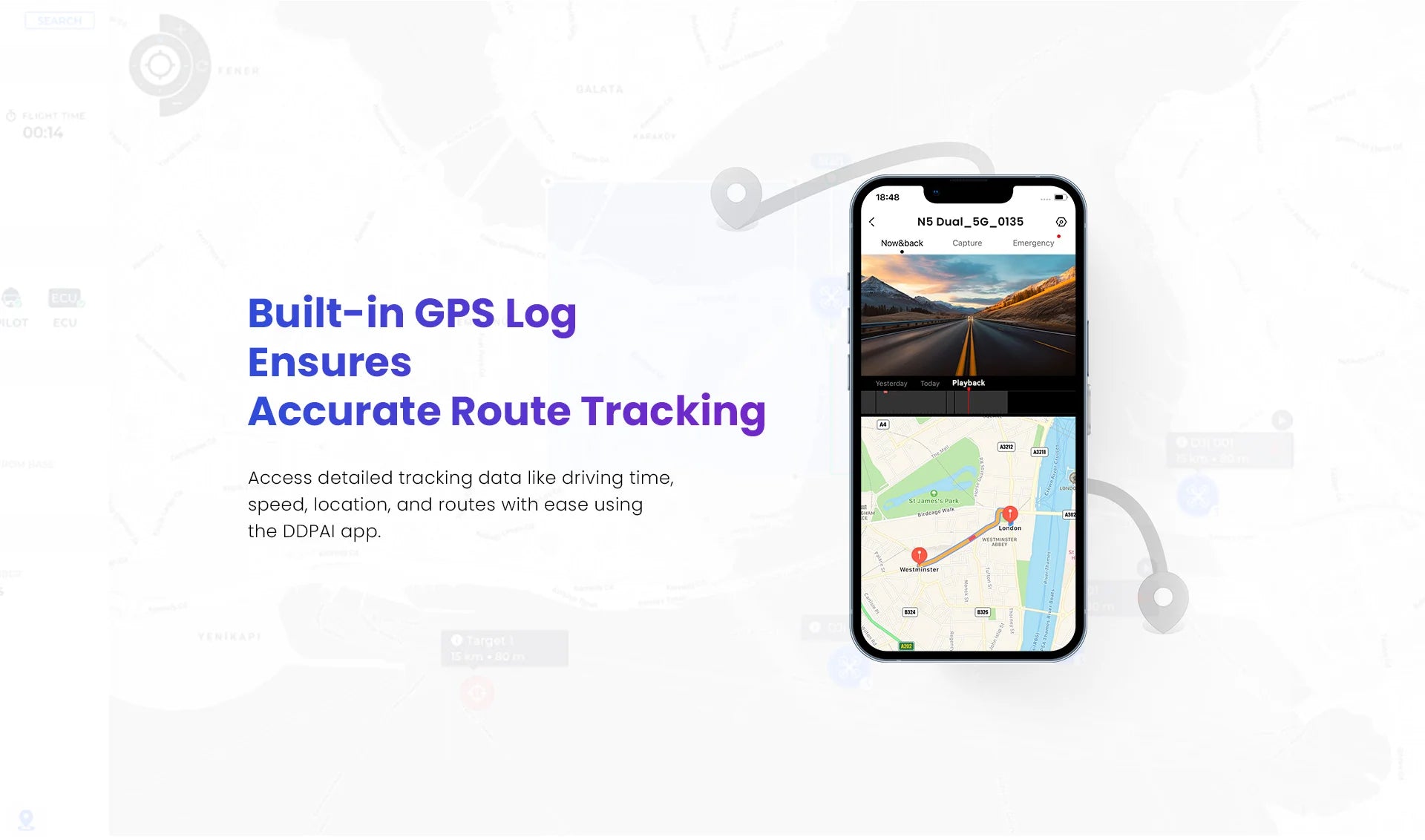 Cameră Duală 4K pentru Bord Față și Spate cu GPS, Viziune Nocturnă și ADAS
