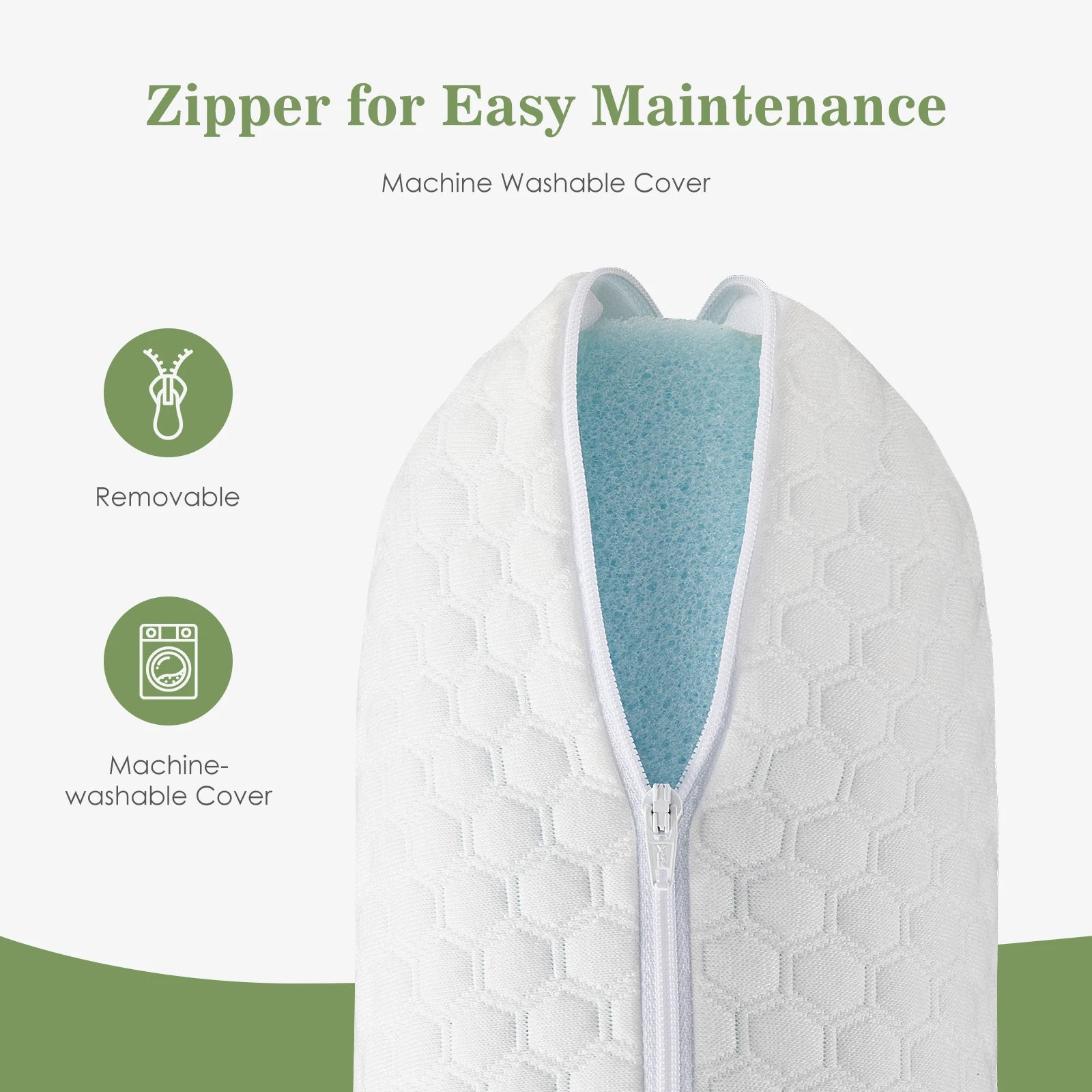 Memory Foam Neck Pillows Set of 2 with Cooling Ventilated Design