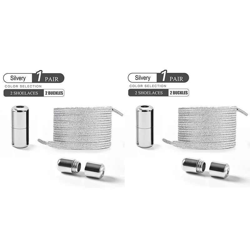 1Pair/2Pairs/4Pairs No Tie Shoe Laces Colorful Buckle Shoelaces Pearl Light Colorful Fashion Without Ties Elastic Laces Sneaker