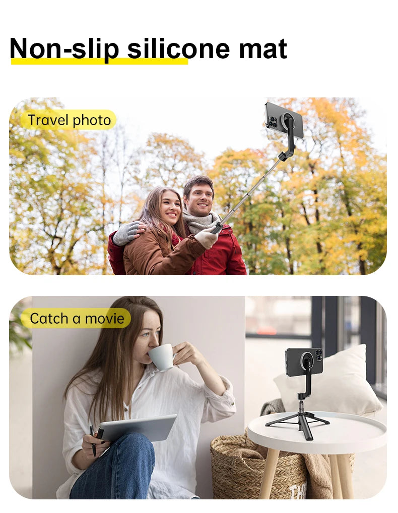 TELESIN Magnetic Selfie Stick Tripod with Remote For Cellphone For iPhone 16 15 14 13 12 Pro Max For HUAWEI XIAOMI SAMSUNG