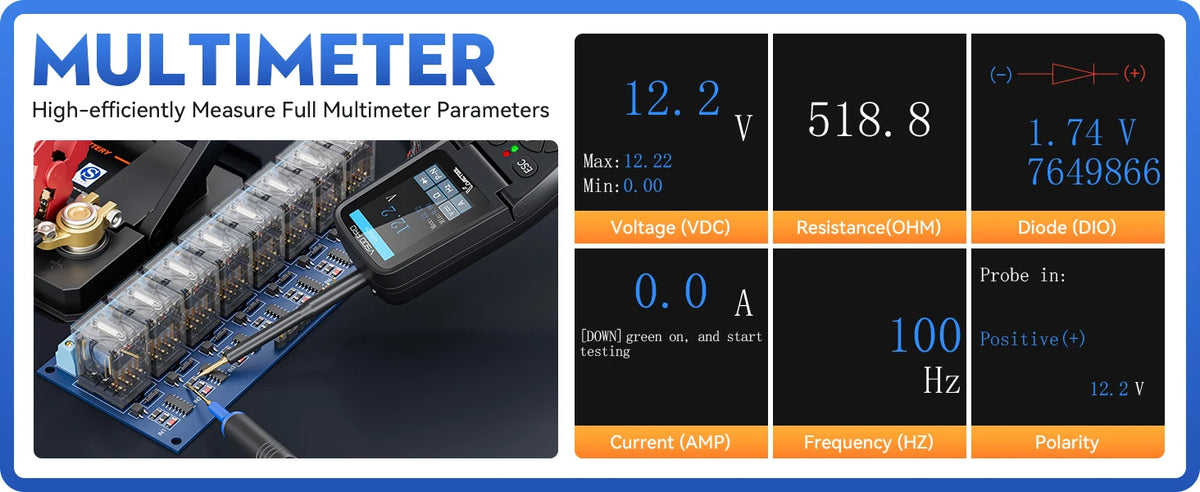 VDIAGTOOL V500PRO Autóipari áramkör tesztelő 12V/24V jármű power áramkör vizsgáló, breaker kereső eszköz nyitott áramkör detektor