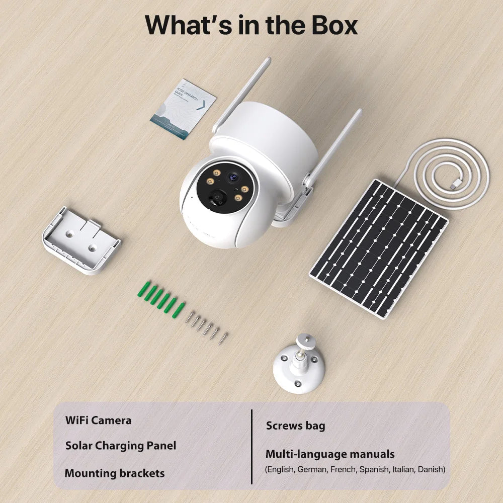 WONSDAR Cameră de securitate exterioară PTZ WiFi solară