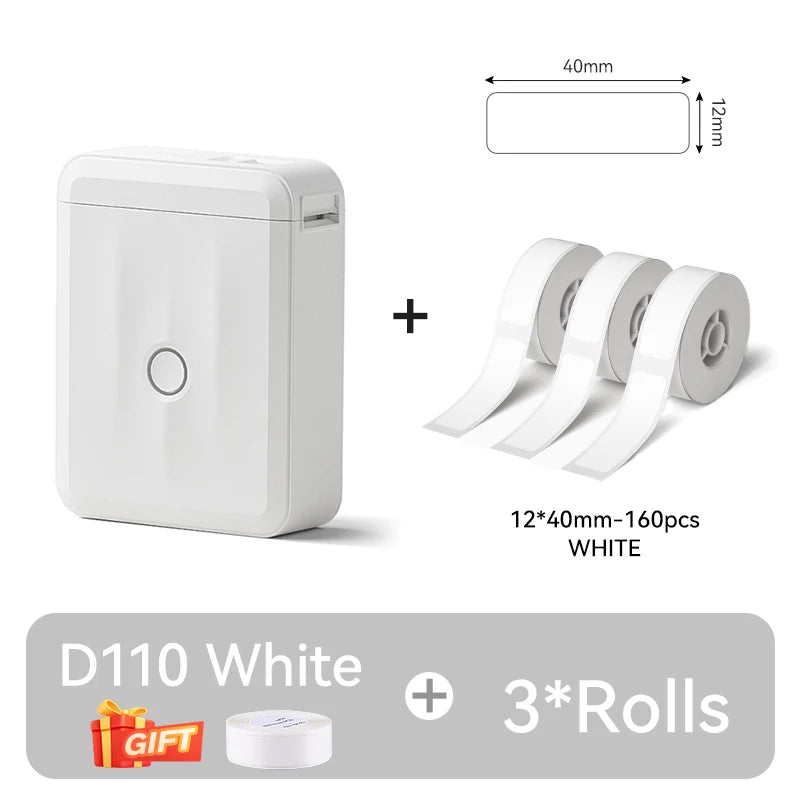 D110 Upgraded Version Thermal Label Printer Mini Portable Smart Label Maker With Tape